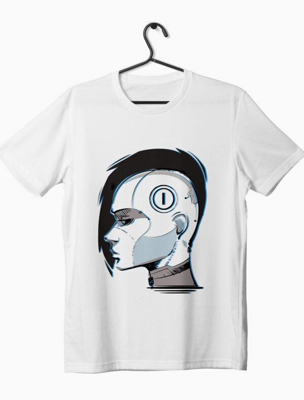 cyber punk girl head design on a t-shirt