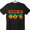 Made in 90's Graphic printed black t-shirt