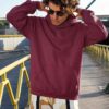 Maroon Unisex Pullover fleece Hoodie