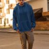 Navy Blue Unisex Pullover fleece Hoodie