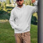 White Unisex Pullover fleece Hoodie