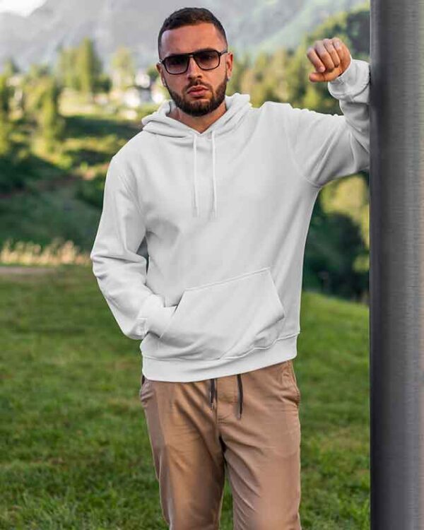 White Unisex Pullover fleece Hoodie