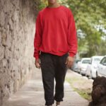 men's red sweatshirt