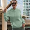 Mint Green womens Pullover fleece Hoodie