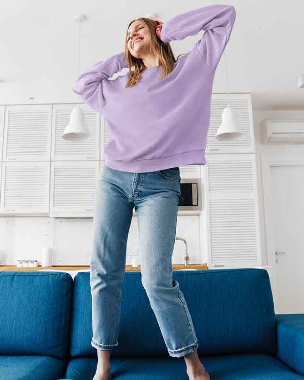 Unisex Plain Lavender Sweatshirt